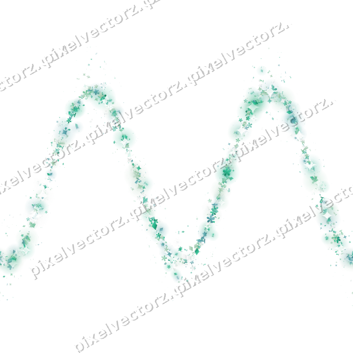 Nahtlose Glitzerwelle aus Funken und Blüten auf transparentem Grund