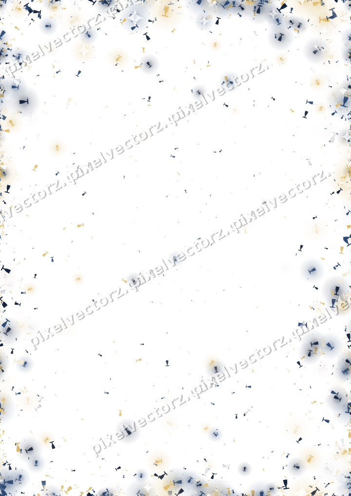 Nahtlose Glitzervignette aus Sektgläsern auf transparentem Grund
