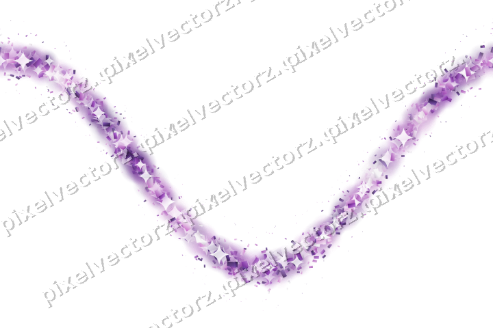 Nahtlose Glitzerwelle aus Konfetti in Violett auf transparentem Grund