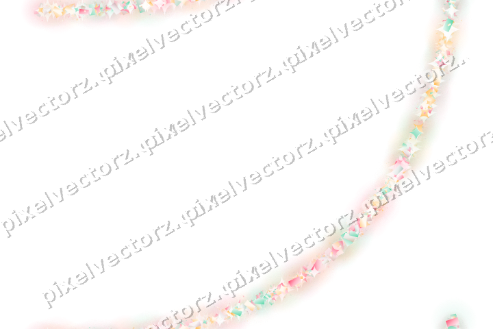 Nahtloser Glitzerbogen aus Funken und Konfetti auf transparentem Grund