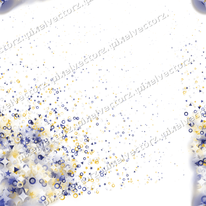 Nahtloser Glitzerfächer aus Sternen und Ringen auf transparentem Grund