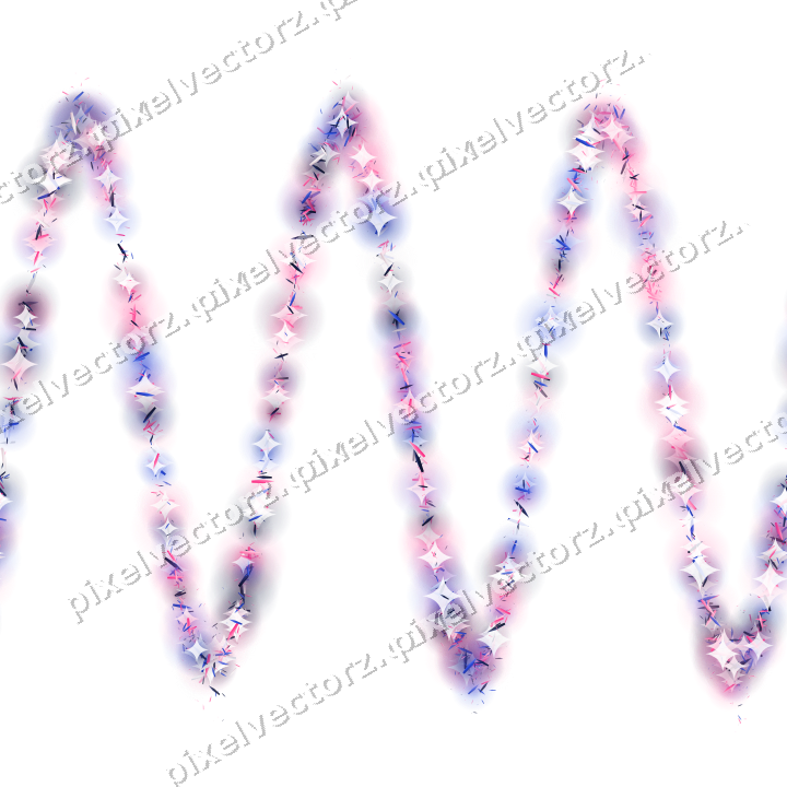 Nahtlose Glitzerwelle aus Splittern in Rosa auf transparentem Grund