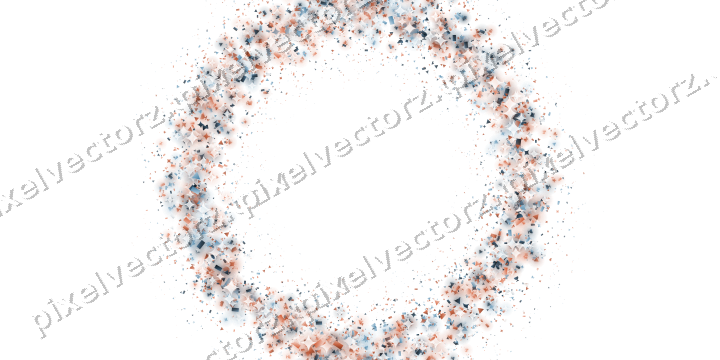 Nahtloser Glitzerkranz in Orange und Türkis auf transparentem Grund