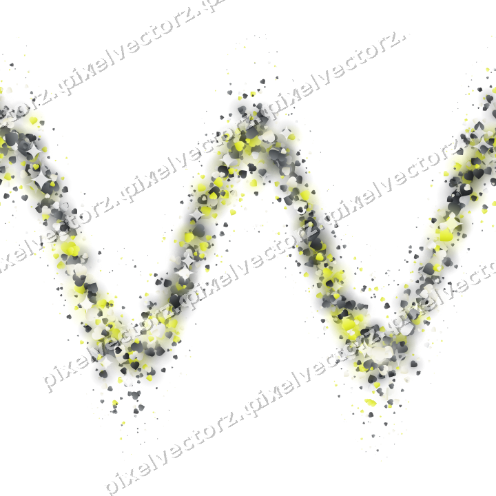 Nahtlose Glitzerwelle aus Herzen in Gelb auf transparentem Grund