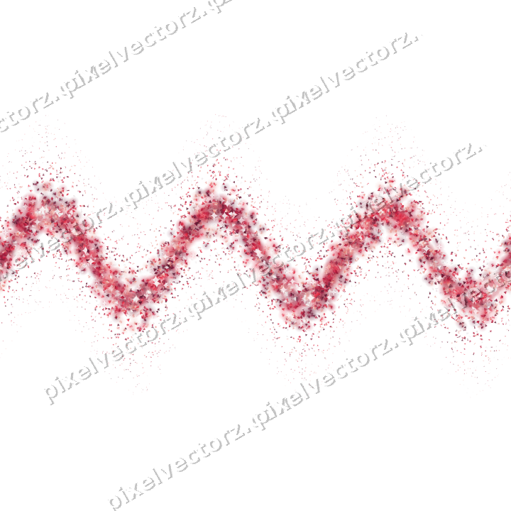 Nahtlose Glitzerwelle in Rosa und Rot auf transparentem Grund
