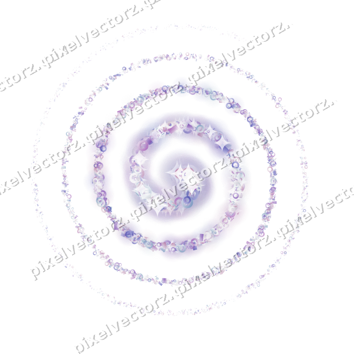 Nahtlose Glitzerspirale in Violett und Blau auf transparentem Grund