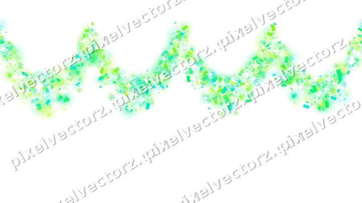 Nahtlose Glitzergirlande in Grün und Limette auf transparentem Grund