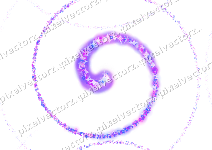 Nahtlose Glitzerspirale in Violett und Blau auf transparentem Grund