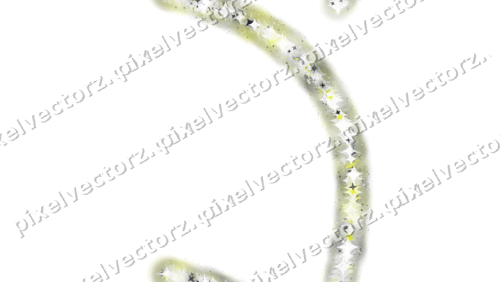 Nahtloser Glitzerbogen aus Sternen und Funken auf transparentem Grund