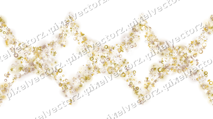 Nahtlose Glitzergirlande in Bernstein auf transparentem Grund