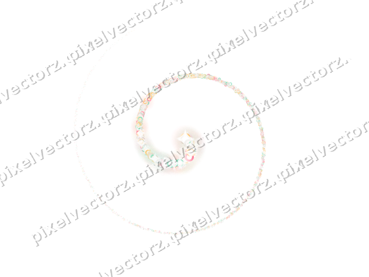 Nahtlose Glitzerspirale aus Ringen auf transparentem Grund