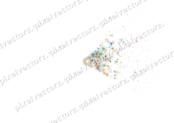 Nahtloser Glitzerfächer in Bernstein und Grün auf transparentem Grund