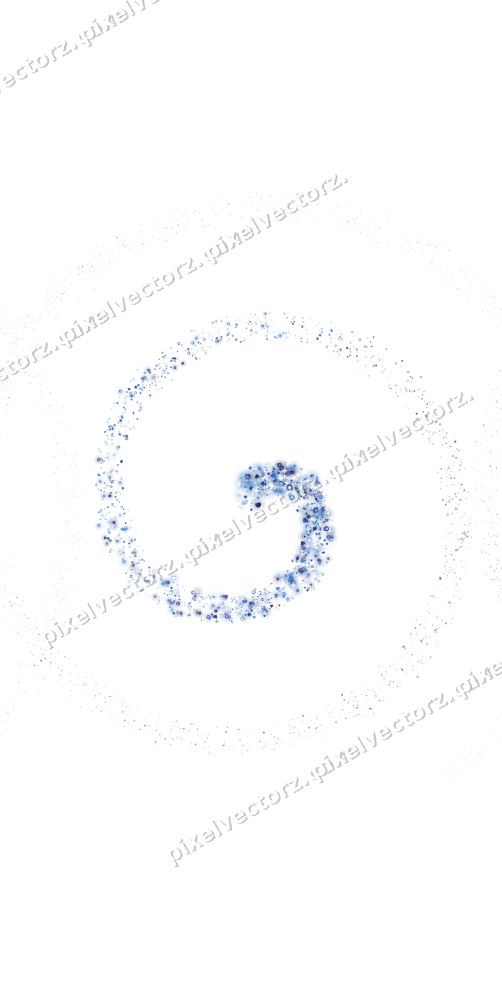 Nahtlose Glitzerspirale in Blau und Türkis auf transparentem Grund