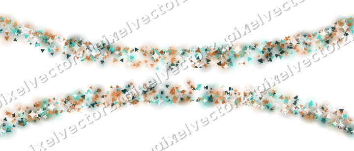 Nahtlose Glitzergirlande in Orange und Petrol auf transparentem Grund