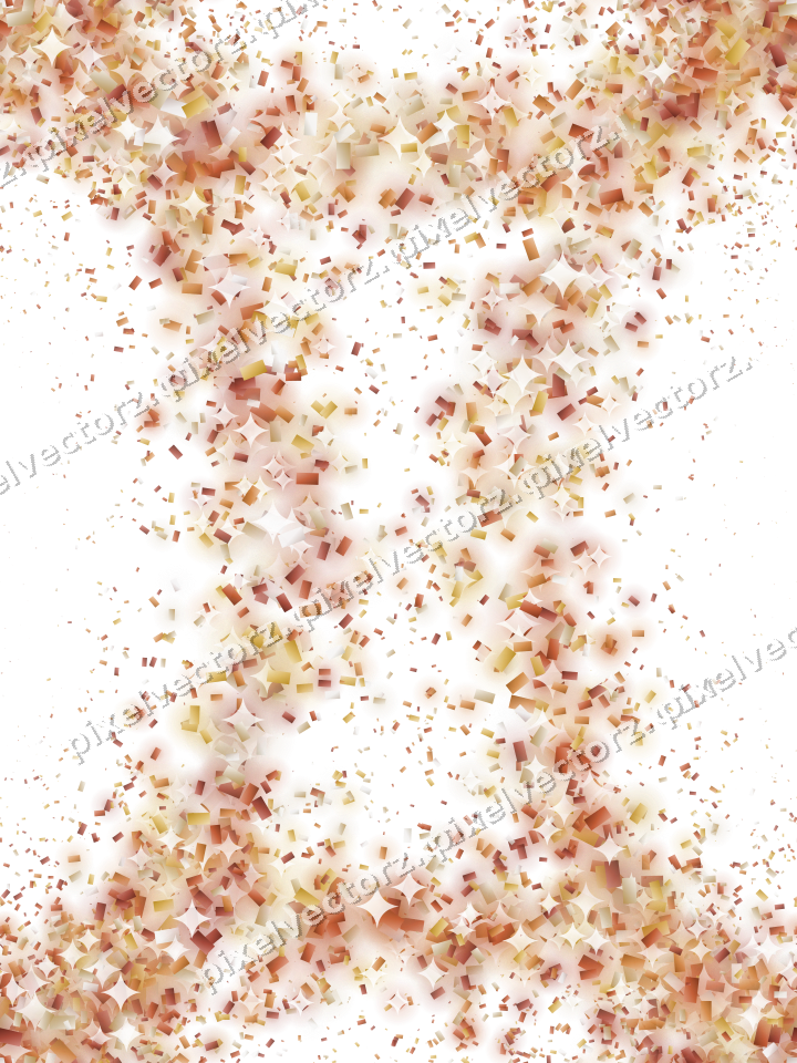Nahtloser Glitzerkranz aus Konfetti in Orange auf transparentem Grund