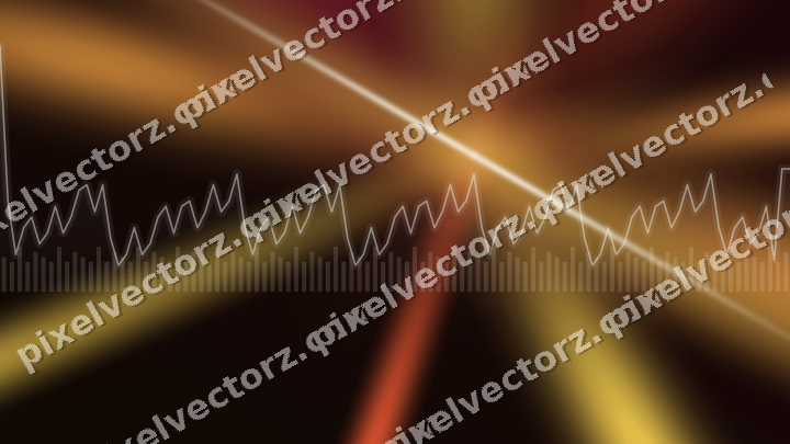 Glowing neon chart background in orange and amber