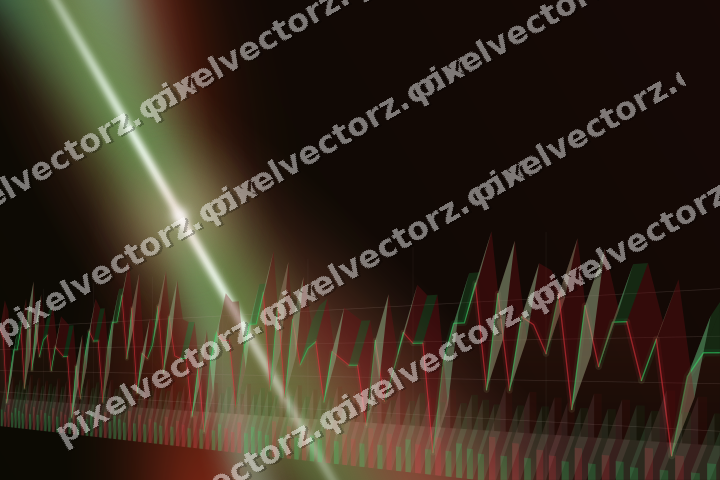 Glowing neon chart background in red and orange