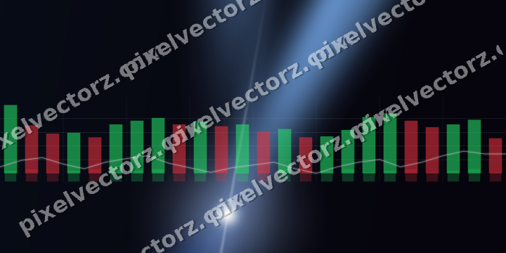 Glowing neon chart background in blue
