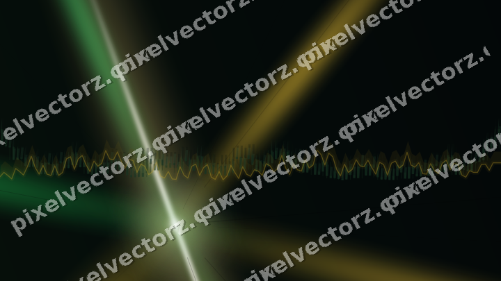 Glowing neon chart background in green and amber
