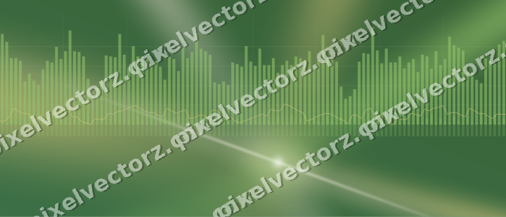 Glowing neon chart background in lime and yellow