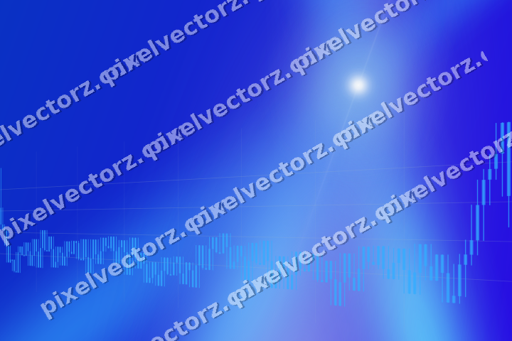 Glowing neon chart background in cyan and blue