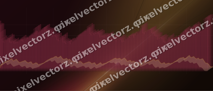 Glowing neon chart background in pink and amber