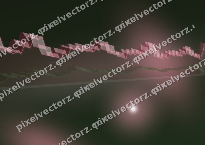 Glowing neon chart background in pink and dark lime