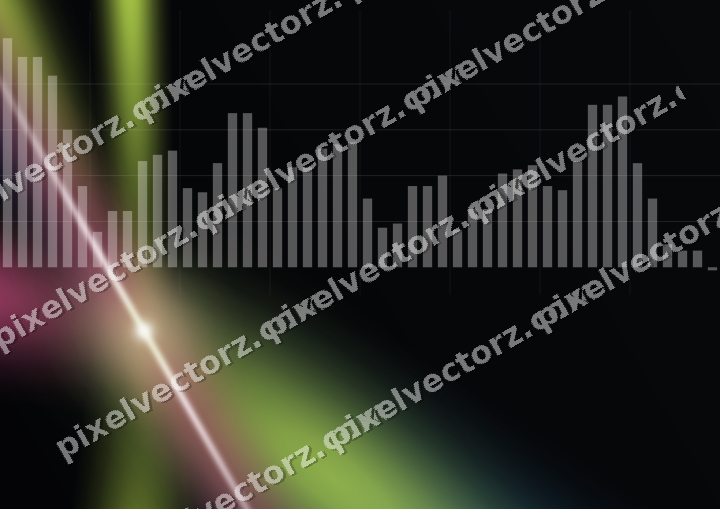 Glowing neon chart background in lime and amber