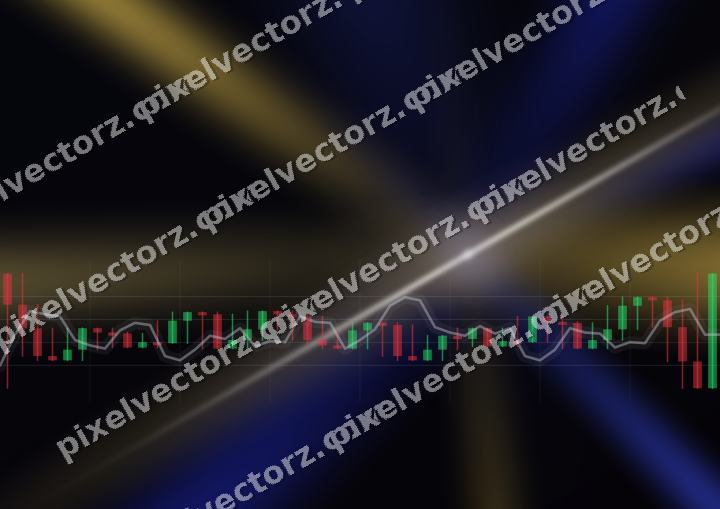 Glowing neon chart background in blue and amber