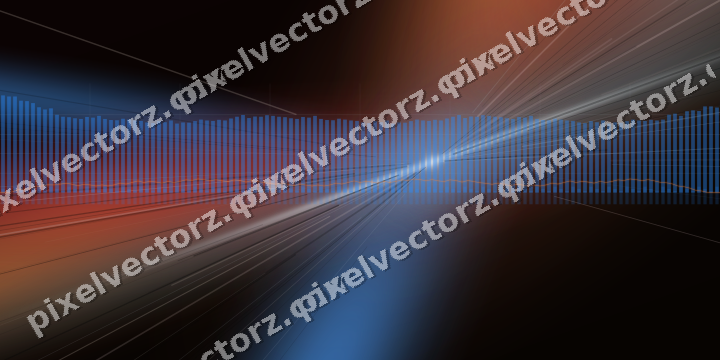 Glowing neon chart background in blue and red