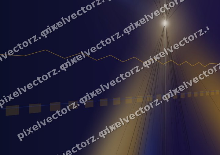 Glowing neon chart background in amber and blue