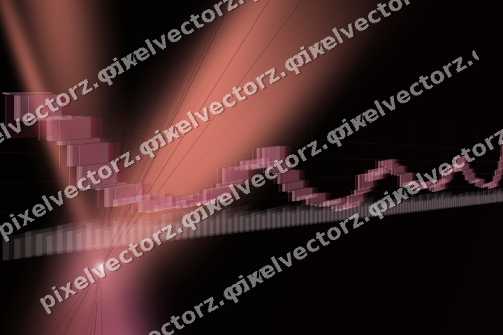 Glowing neon chart background in pink and red