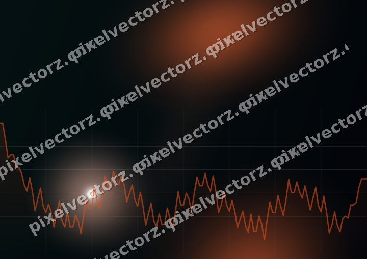 Glowing neon chart background in orange and teal