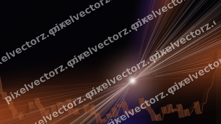 Glowing neon chart background in orange and blue