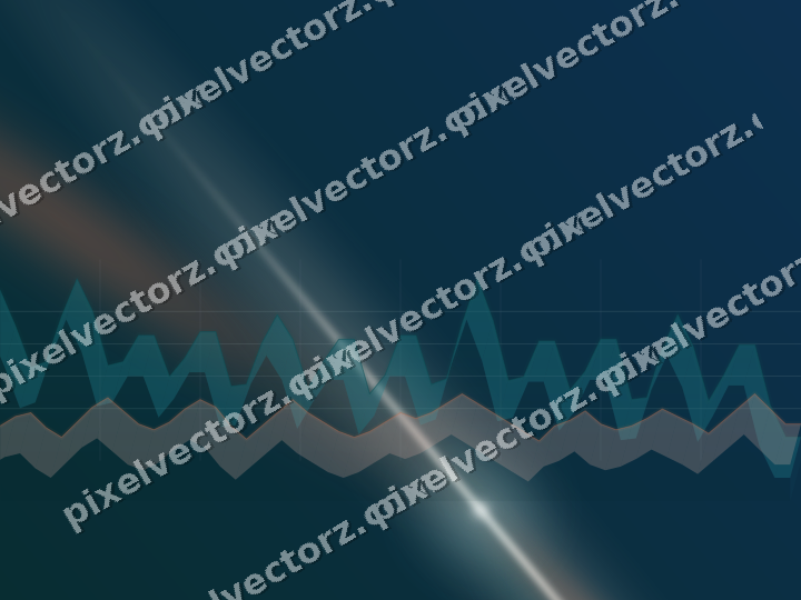 Glowing neon chart background in dark teal and orange