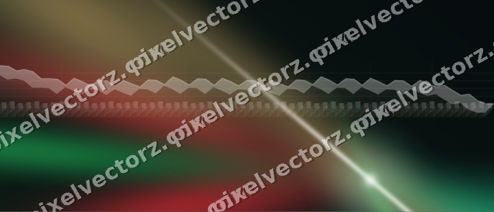 Glowing neon chart background in green and red