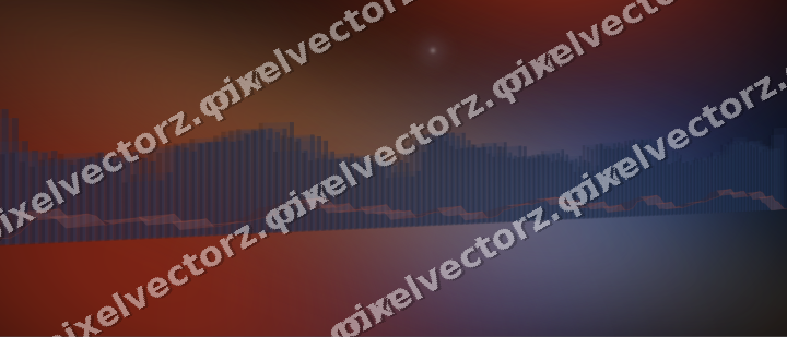 Glowing neon chart background in blue and red