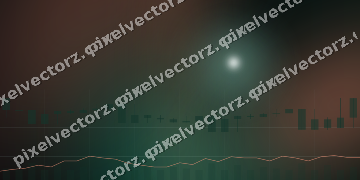 Glowing neon chart background in green and orange
