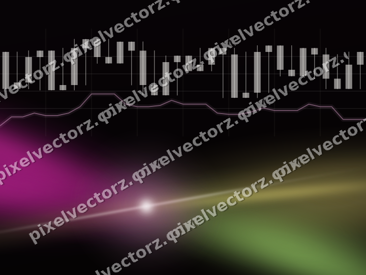 Glowing neon chart background in magenta and lime