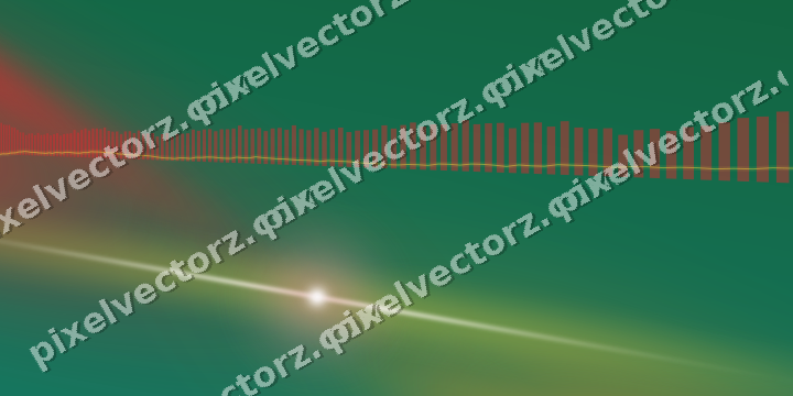 Glowing neon chart background in red and orange