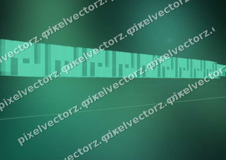 Glowing neon chart background in green and teal