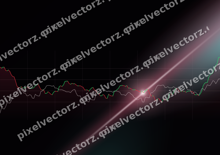 Glowing neon chart background in pink and amber
