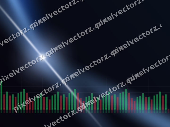 Glowing neon chart background in blue