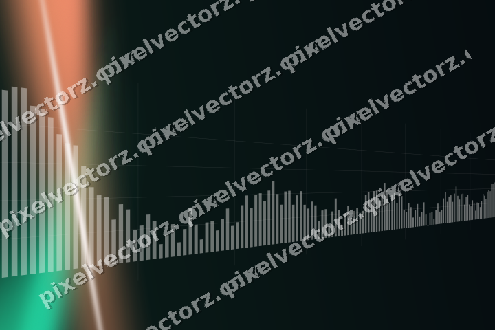 Glowing neon chart background in green and orange