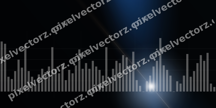 Glowing neon chart background in blue and orange