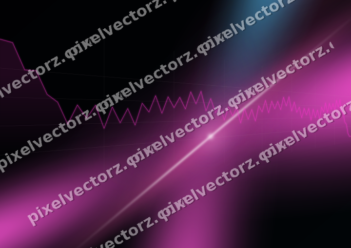 Glowing neon chart background in magenta and purple
