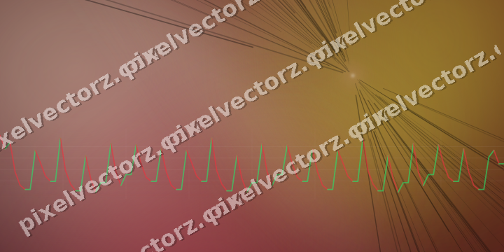 Glowing neon chart background in dark pink and red