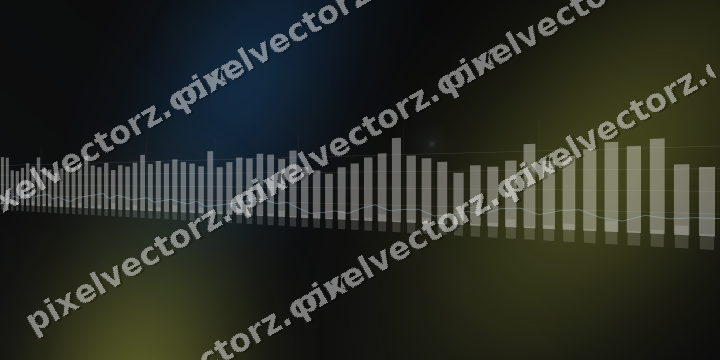 Glowing neon chart background in blue and yellow