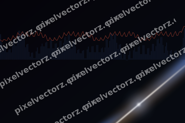 Glowing neon chart background in blue and red
