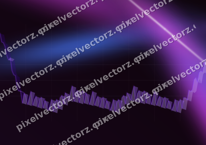 Glowing neon chart background in purple and blue